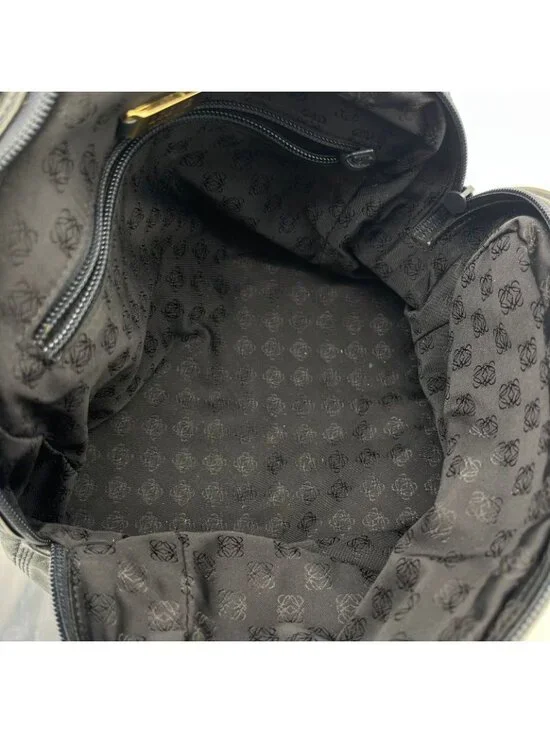 Loewe Shoulder Bag Black Anagram Embossed Nappa Leather Chain Vintage - Picture 12 of 13